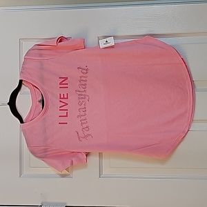 NWT - Disney Parks Tee Size Medium - "I LIVE IN Fantasyland"